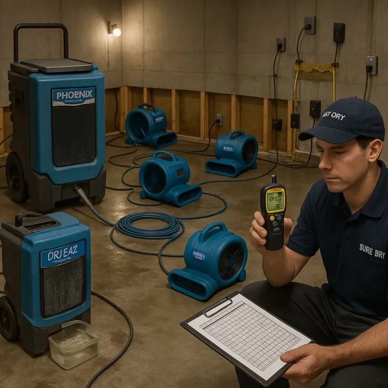 Structural Drying and Dehumidification process in Blaine, TN